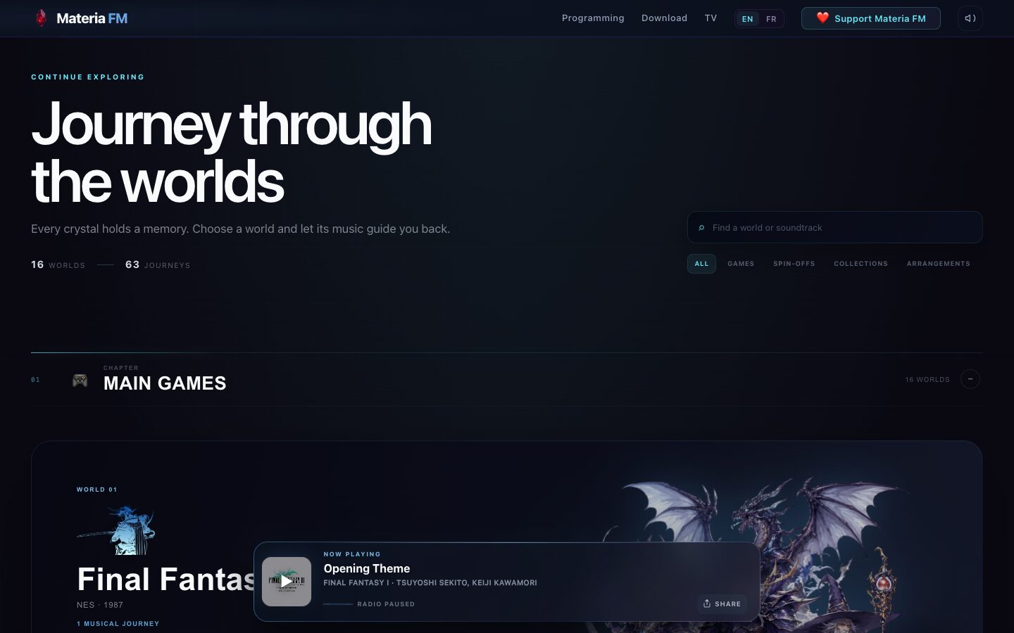 Grille de programmation musicale de Materia FM